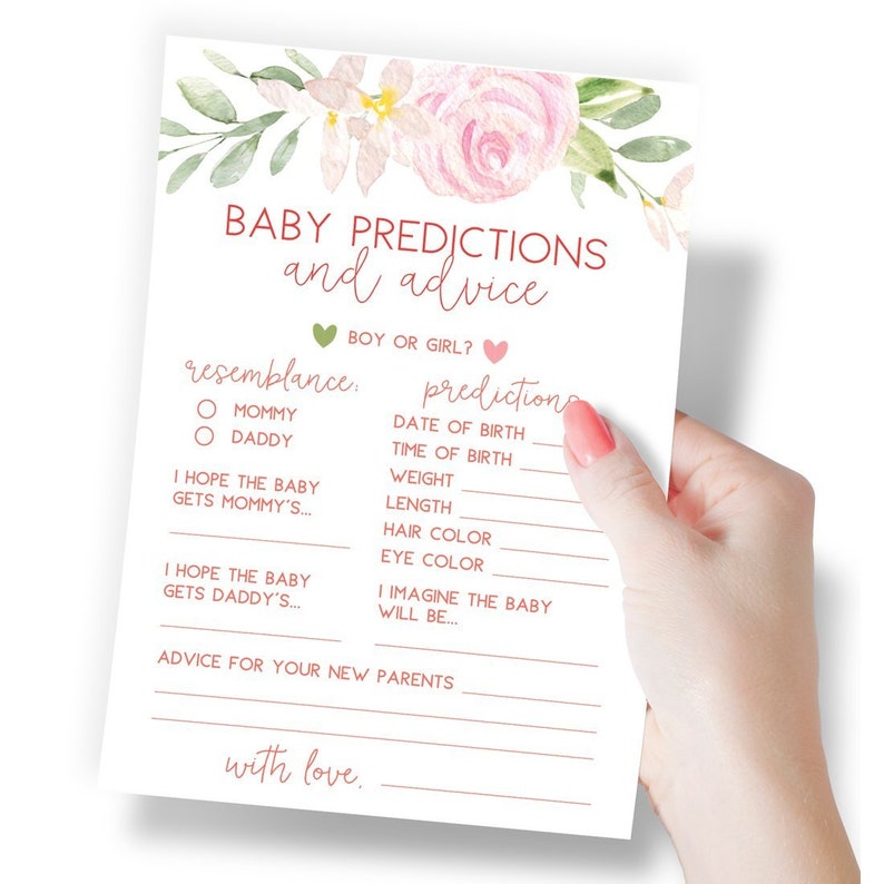 Floral Baby Advice Cards Set of 50 Etsy