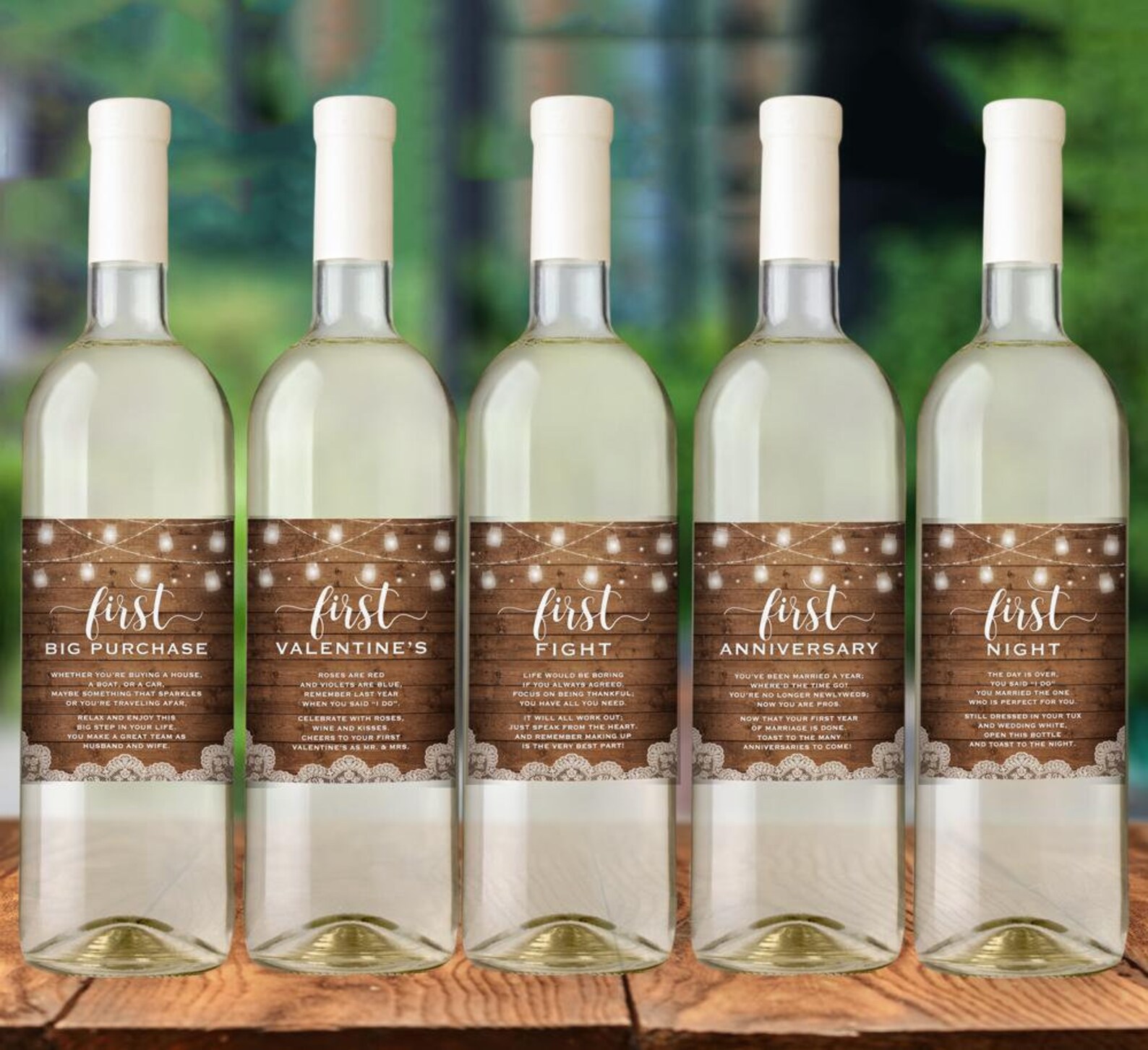 Rustic Wedding Wine Bottle Labels Wedding Milestones Etsy