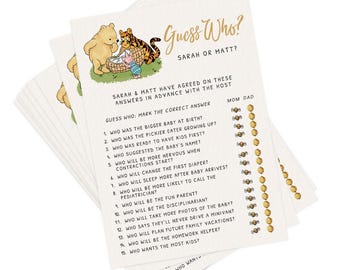 Digital Winnie Baby Shower Guess Who Game | Baby Shower Game | Instant Download | PRP-1002