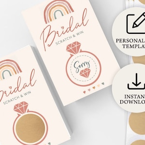 Cyfrowa gra zdrapka Bridal Boho Rainbow | Natychmiastowe pobranie | PRP-602