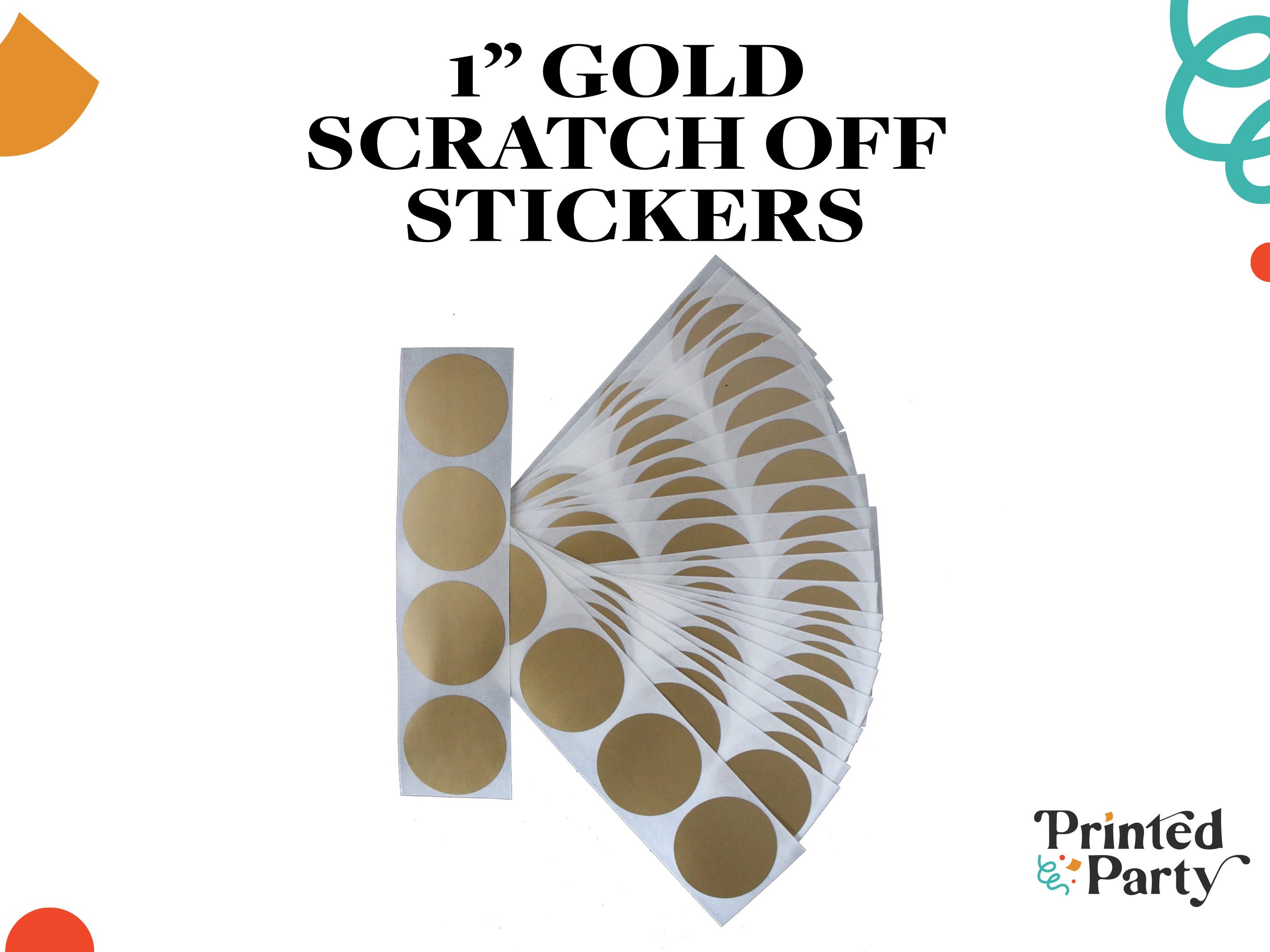 1 Inch Round Scratch off Stickers Free Shipping Gold & Silver 