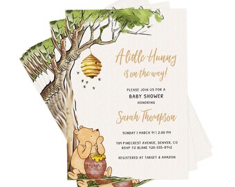 Digital Winnie Baby Shower Invitation | Instant Download | PRP-1002