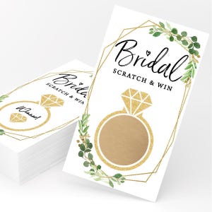 Personalized Gold Greenery Scratch Off Game | Custom Print | Free Scratch Off Stickers