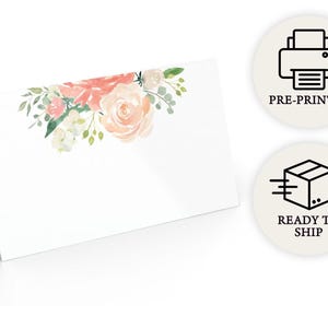 Place Cards for Wedding Receptions, Parties, and Events, Set of 25, Pink Floral (PRP-301)