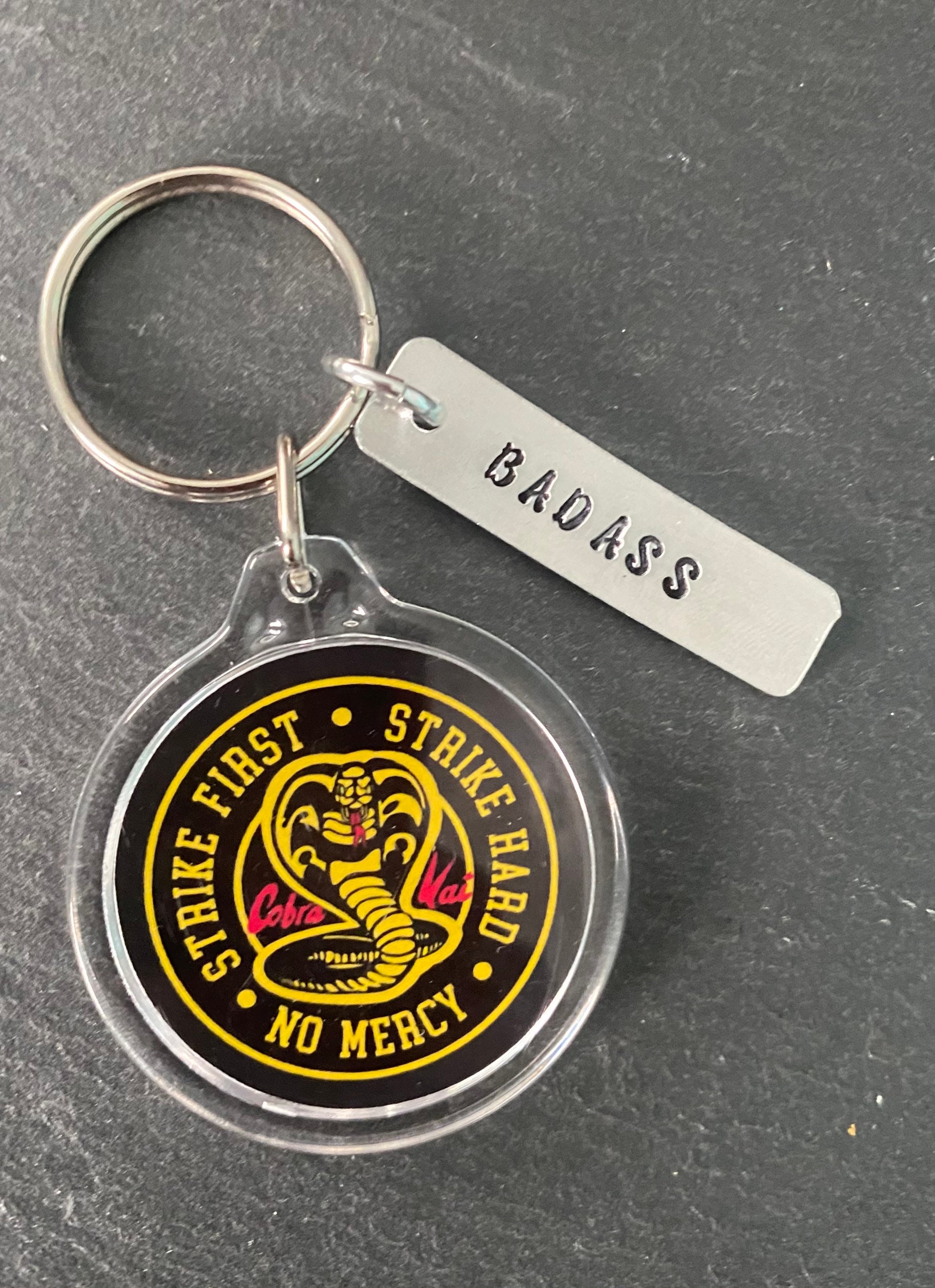 Cobra Kai Keyring gift. Badass do jo. Cobra Kai keychain. Etsy