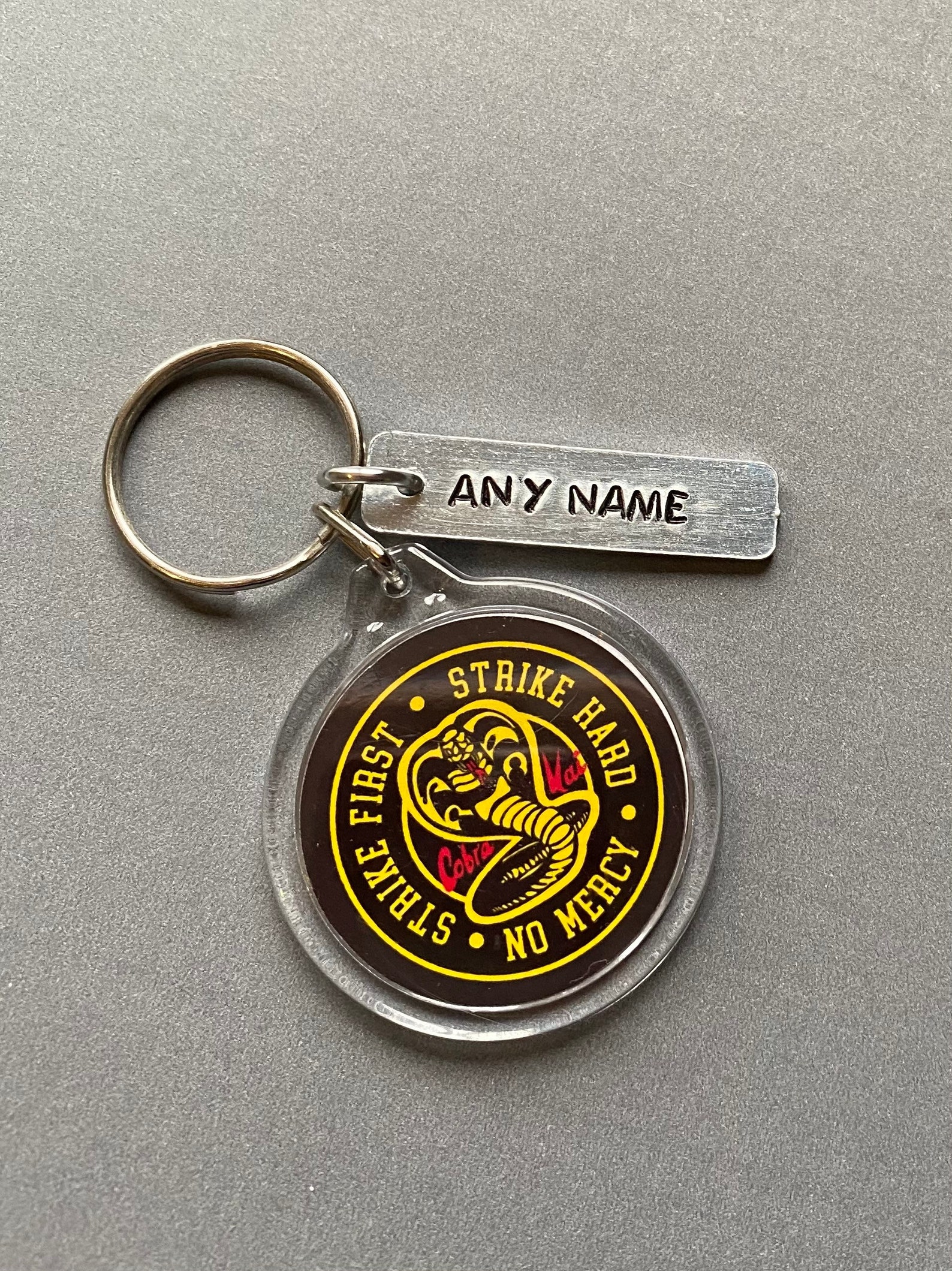 Any name personalised Cobra Kai Keyring gift. Badass do jo. Etsy