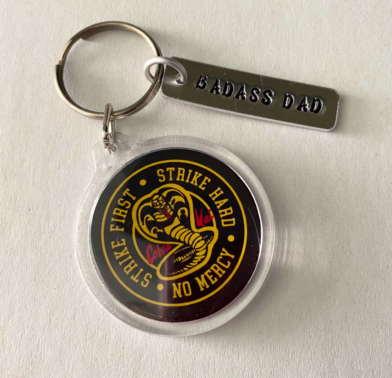 Badass Dad. Cobra Kai Keyring gift. Dad gift. Fathers Day Etsy