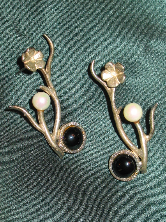 1980s Earrings, Sterling Silver Earrings, Silver E