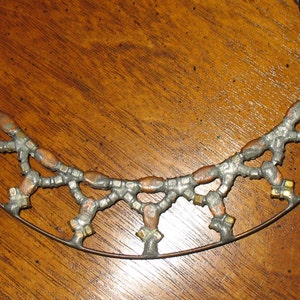 Handmade Necklace of Silver Tone Chain and Large 1950s Ornament, Old Rhinestone Sample, OOAK Necklace by Lenore Salazar, Statement Necklace