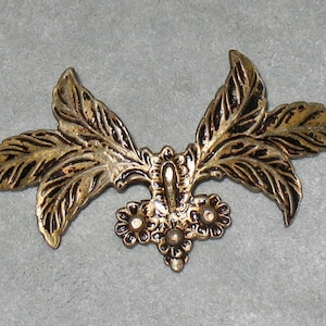 7 Antique Brass Furniture Findings, 1930s Antique Furniture Embellishment, 1920s Brass Trim, Antique Hardware, Ornate Antique Brass Decor