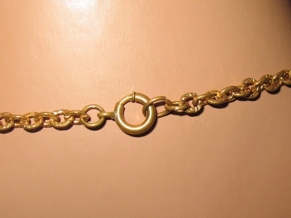 1930s Necklace and Bracelet Set, 40s Gold Tone Me… - image 10