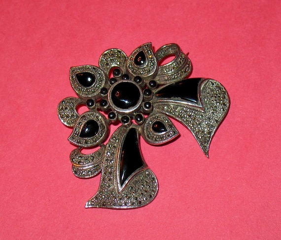 1930s Sterling Silver (925)  Bow Brooch, 40s Pin,… - image 1