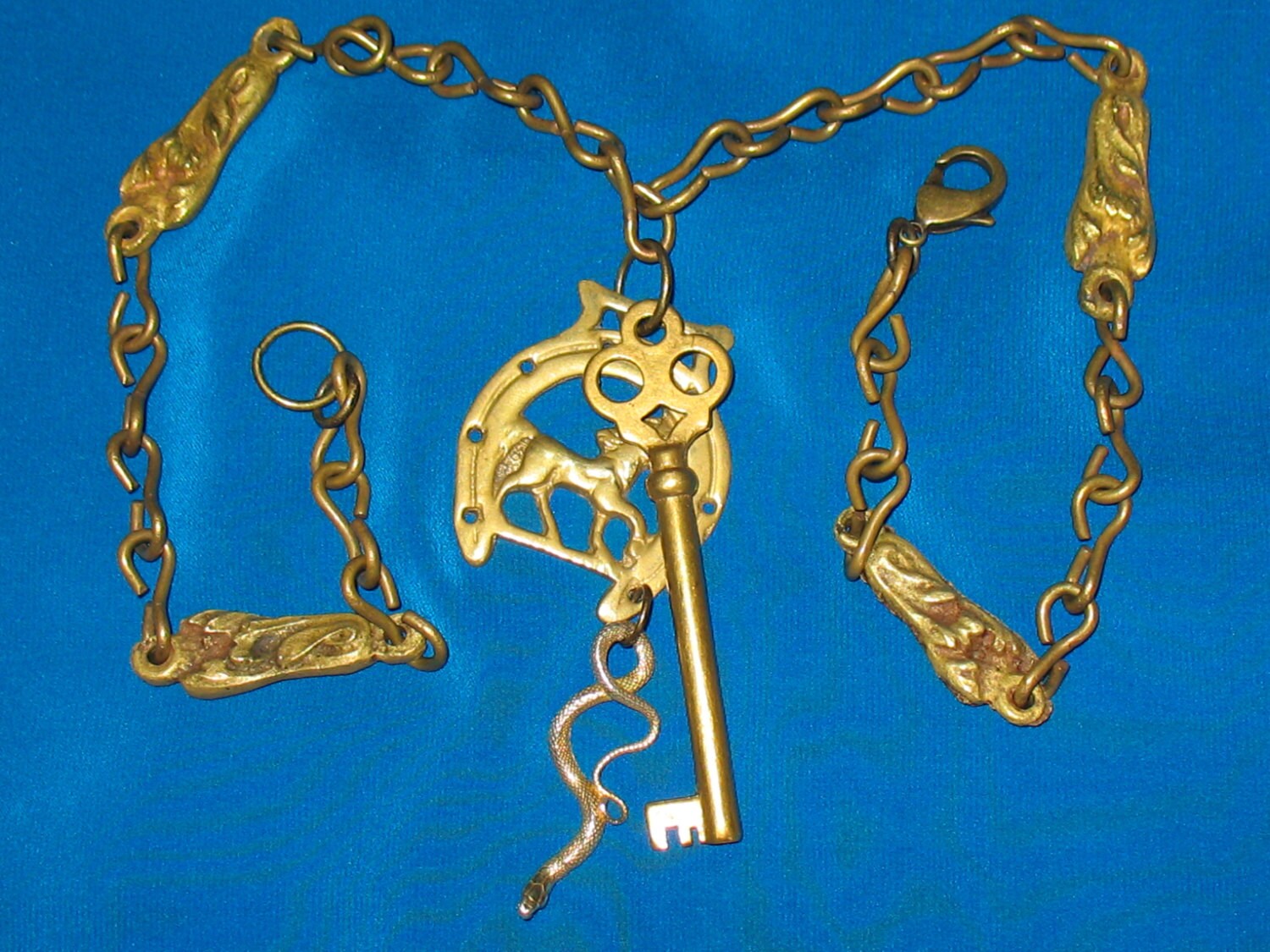 Vermeil Serpent Pendant Necklace, Snake Jewelry, Serpent, OOAK Handmade ...