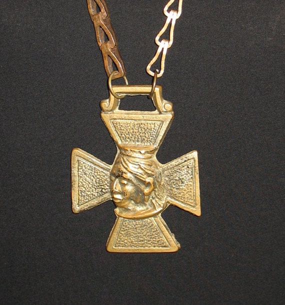 Vintage Victorian Cross Pendant, 1940s or 50s Hors