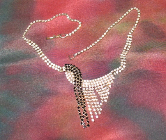 1950s Rhinestone Necklace, 1950s, Mid Century Rhi… - image 4