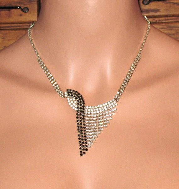 1950s Rhinestone Necklace, 1950s, Mid Century Rhi… - image 1