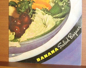 Old Recipe Pamphlet, 40s Banana Salad Recipes, BANANAS, Banana Salads, 30s Vintage Cookbook, Old Cook Book, Banana Recipe Booklet, Ephemera