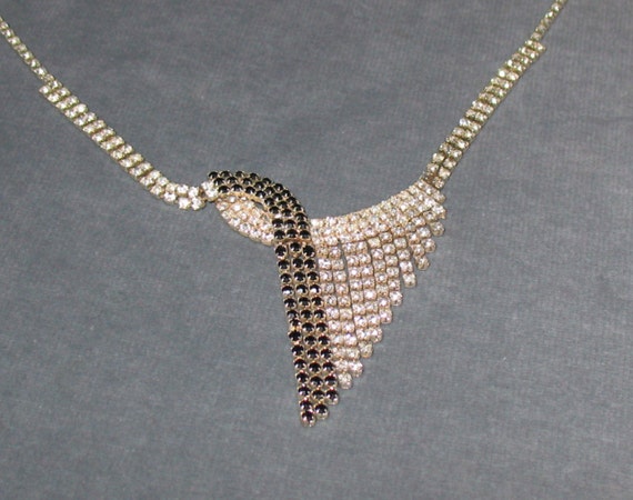 1950s Rhinestone Necklace, 1950s, Mid Century Rhi… - image 2