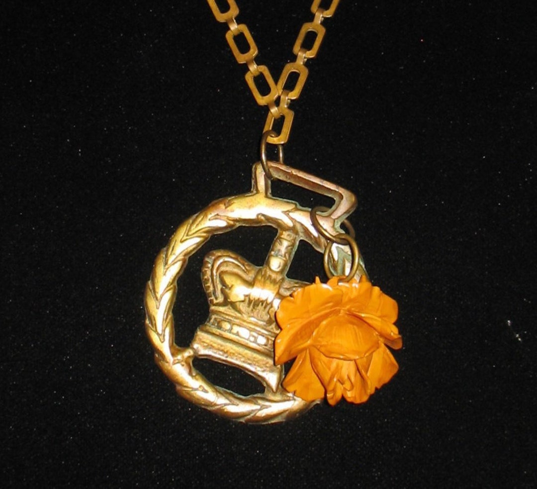 Statement Necklace of Bronze and Bakelite, OOAK Necklace
