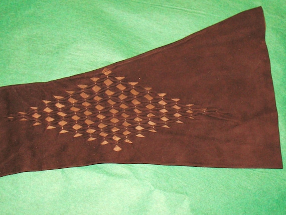 1950s Long Brown Suede Gloves, High Fashion, Vinta