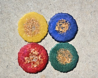 Harry Potter Resin Coaster, Gold Foil Geode Coaster