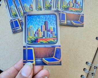 Chicago CTA Skyline Sticker, Laptop Decal, Chicago Sticker, Chicago Skyline Sticker