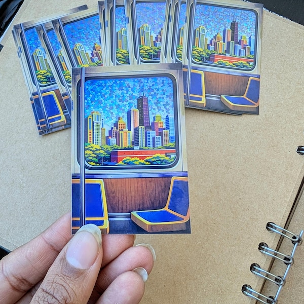 Chicago CTA Skyline Sticker, Laptop Decal, Chicago Sticker, Chicago Skyline Sticker