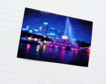 Chicago Skyline Abstract Buckingham Fountain Sticker, Laptop Decal, Chicago Sticker, Buckingham Fountain Sticker