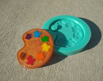 Paint Palette Coaster Resin Mold, Silicone Casting Mould