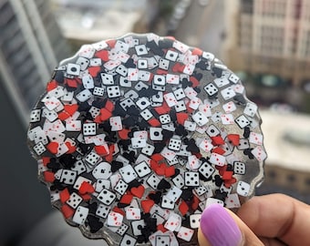 Poker Dice Resin Coaster, Geode Style, Housewarming Gift