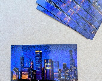 Chicago Bears Skyline Sticker, Glitter Vinyl Laptop Decal