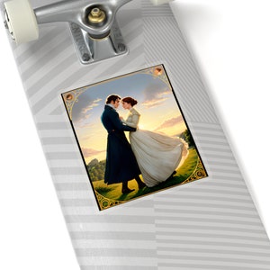 Literary Pride and Prejudice Sticker, Jane Austen Fan Gift, Book Lover Decal, Reading Accessories, Literature Gift