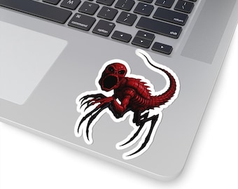 Rött NES Creepypasta-klistermärke, Laptopdekaler, Skräckdekor, Present till Monsterälskare, Kaiju-klistermärke, Obehagliga klistermärken