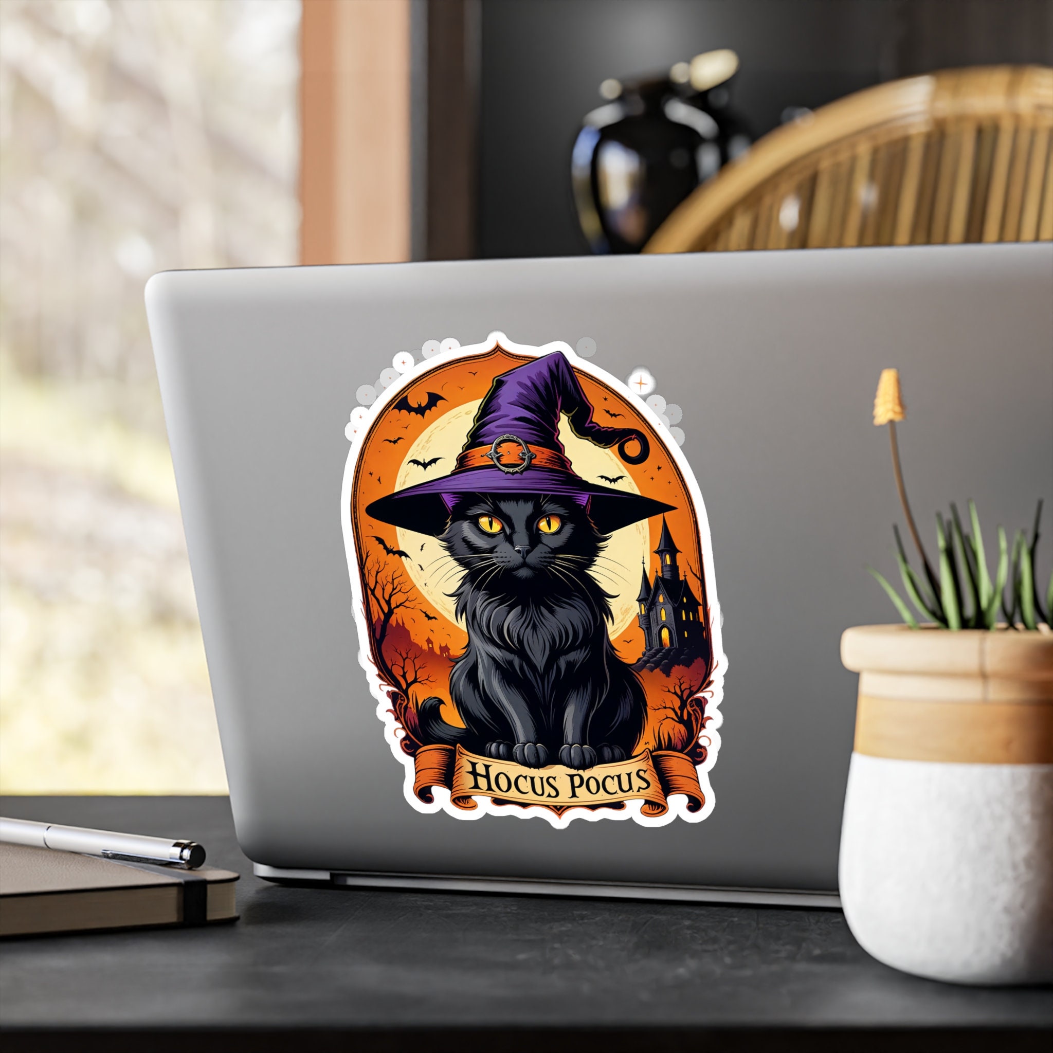Hocus Pocus Cat Vinyl Decal - Etsy