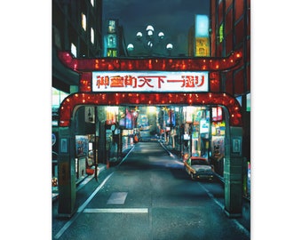 キャンバスに描かれた神室町のアーチ