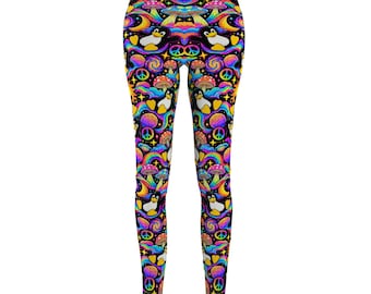 Colorful Penguin Psychedelic Pattern Leggings