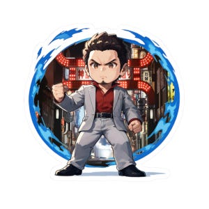Kiryu Kazuma Chibi Dragon Of Dojima Sticker