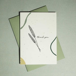 de remerciements botaniques | Cartes illustrées contemporaines minimalistes de luxe | Respectueux de l'environnement | Conserver