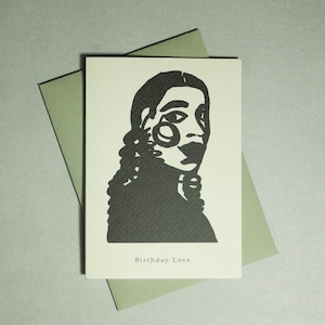 Verjaardagskaart liefde portret | Luxe moderne minimalistische kaarten | Hedendaagse kaarten | Milieuvriendelijke kaarten | De portretcollectie