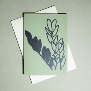 Bloom Art Card ZZ Plant | Luxe modern minimaal eigentijds kaarten | Milieuvriendelijke kaarten | Bedankt voor alle gelegenheden | Bloei