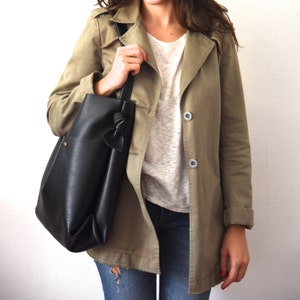 Handbag, shoulder bag, leather bag for women black color image 1