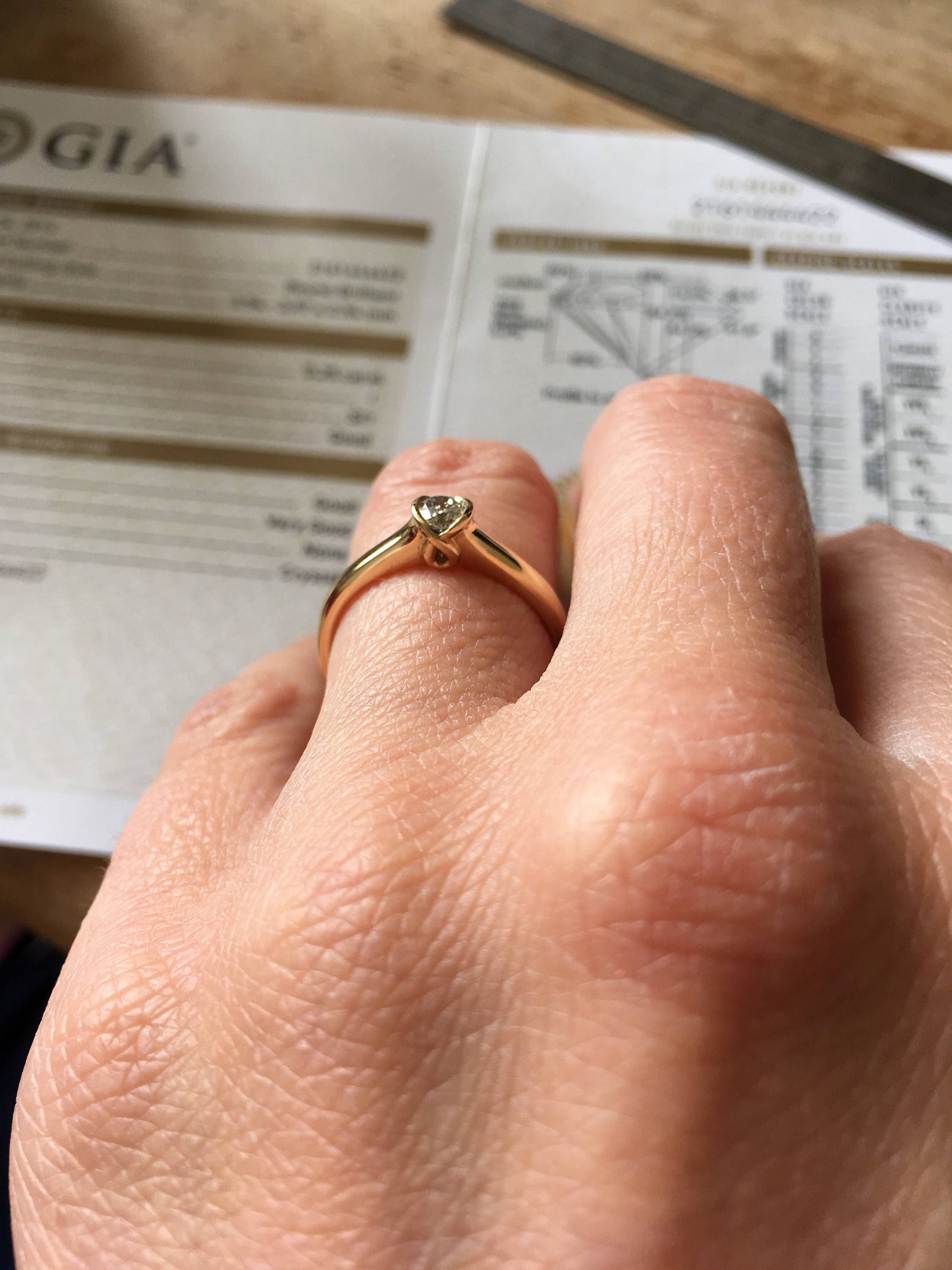Handmade Twisted Oval Setting, 18k Yellow Gold, 0.25 Diamond