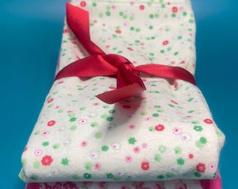 Floral Baby Burp Cloths: Soft Minky Backing, Handmade Baby Essentials, Flowers