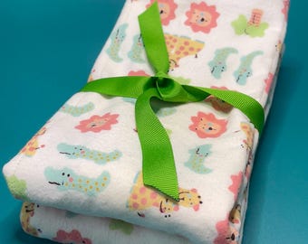 Luxury Baby Burp Cloths: Soft Flannel with Animal Print, Lions