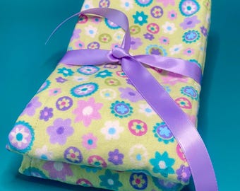 Floral Baby Burp Cloths: Soft Flannel & Minky Backing, Flowers, Baby