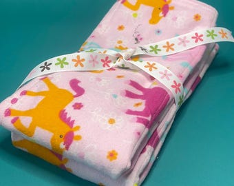 Luxury Baby Burp Cloths: Soft Flannel with Unicorns, Newborn, Baby Shower