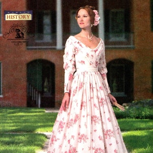 SOUTHERN BELLE GOWN, Dress Civil War Costume Sewing Pattern, Women Misses Size 6 8 10 12 14, Gone with the Wind Historical Butterick B5832