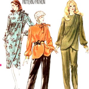 Sewing Patterns, Wrap Top, Tapered Pants, Dress Plus (Size 18 20) Vintage Vogue 8179
