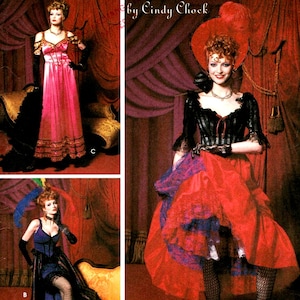 Patrons de couture de costumes SALOON FILLE Old West, Burlesque Can Can Showgirl (taille 6-12)