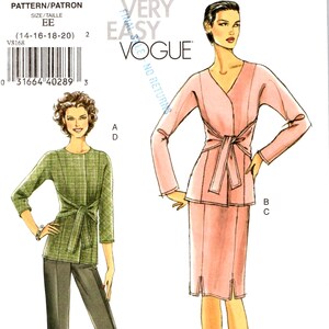 Sewing Patterns, JACKET SKIRT PANTS (Size 14-20) Suit Very Easy Vogue V8168, Pantsuit Ensemble